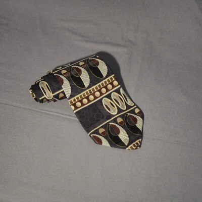 Corbata Zylos George Machado Gris Seda Italiana Círculo Arte Geométrico Foto 1 de 4