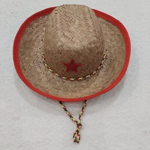 Cowboy Cowgirl Straw Dress Up Hat Beige Kids Western Style - Picture 1 of 3