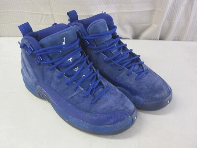 耐克 Air Jordan 12 Retro BG 深蓝色麂皮绒 153265-400 青少年尺码 4.5Y — 第 1/4 张图片