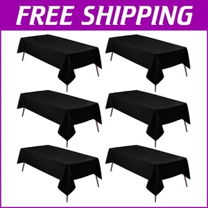 Premium 6 Pack Waterproof Polyester Tablecloths - 54x80” Rectangle Design - Picture 1 of 8