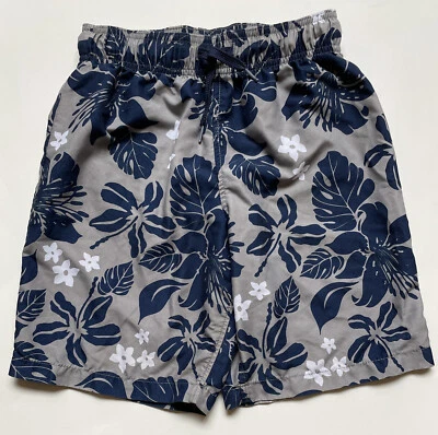 Traje de baño Speedo para niños talla L gris con diseño floral azul marino y blanco Foto 1 de 2