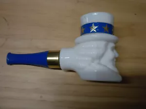 AVON LEER Wild Country After Shave 3 Unzen Uncle Sam Tabakpfeife Glasflasche - Bild 1 von 9