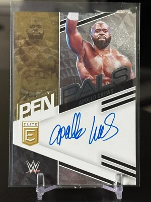 2023 Panini Donruss Elite WWE Apollo Crews Auto Pen Pals #PL-ACR On card Auto - Image 1 of 2