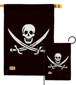 Calico Jack Rackham Garden Flag Pirate Coastal Decorative Gift Yard House Banner - Picture 1 of 17