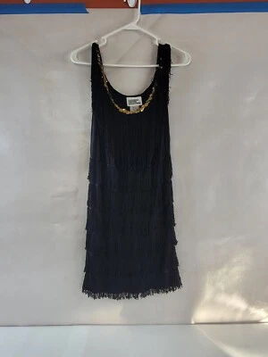 Sexy Moda Aleta Años 20 Adulto Halloween Disfraz Negro Vestido Para Mujer Mediano Foto 1 de 4