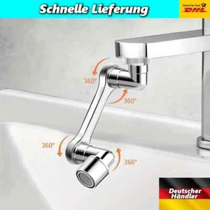 Wasserhahnaufsatz 1080° Schwenkbarer Wasserhahn Aufsatz Wassersprudel Universal - Bild 1 von 5