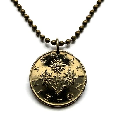 Austria 1990 1 chelín moneda pendientes Edelweiss flor Alpine Viena n000443 Foto 1 de 4