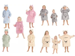 Personalised Children's Oversized Hoodie Snuggle Fleece 18mths-3yrs and 3-6yrs - Picture 1 of 22
