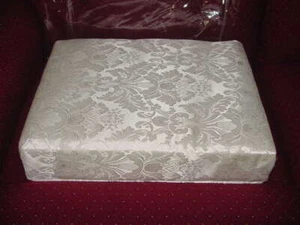 Prayer Kneeling Cushion Church Personal White Damask 17x14x3.5 Kneeler Wedding - Picture 1 of 6