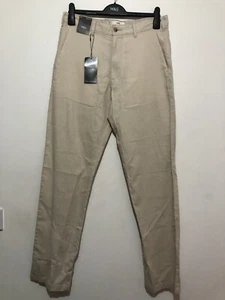 M&S Leinenmischung Hose Hose W32"" L33"" Stein - Bild 1 von 11