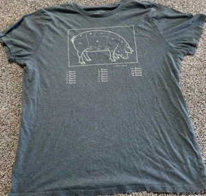 Old Navy Mens T-Shirt XL Pig Print Bacon All Over Gray FLAW  - Picture 1 of 7