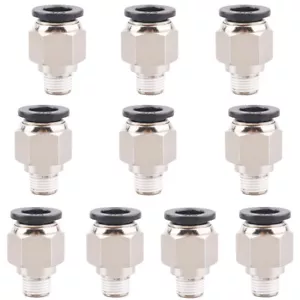 10x Male Straight OD 1/2" Tube x 1/8" NPT Thread Push In To Connect Air Fitting - Picture 1 of 7