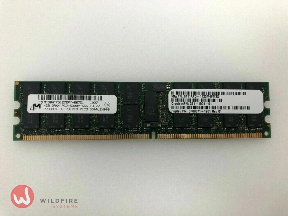 Sun Oracle 371-1901 4GB PC2-5300P / DDR2-667 Dimm for SPARC M4000 and M5000 - Image 1 of 2