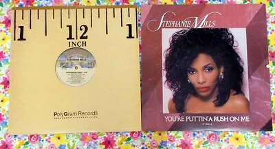 STEPAHNIE MILLS x2 12" Single Lot: MEDICINE SONG & PUTTIN' A RUSH ON ME #6420 - Image 1 of 4