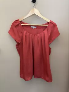 Blusa donna Violet and Claire grande arancione float cappuccio maniche petto plissettato - Foto 1 di 8