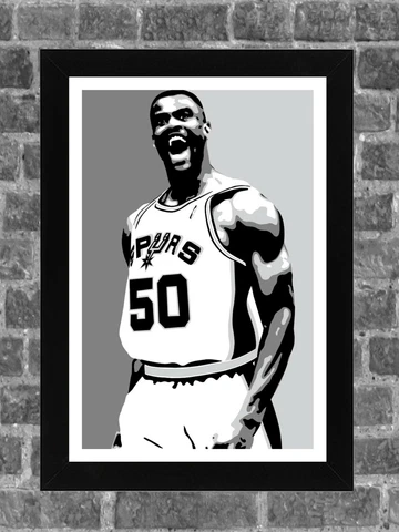 San Antonio Spurs David Robinson Portrait Sports Print Art 11x17 Cover
