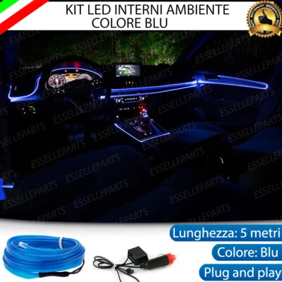KIT LED INTERNI LUCE AMBIENTE FIBRA OTTICA BLU 5 METRI PER AUDI Q5 SPORTBACK - Immagine 1 di 4
