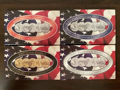CSN 2007 State Quarter Set, Platinum, Gold, Denver, and Philadelphia Mints. - Image 1 of 2