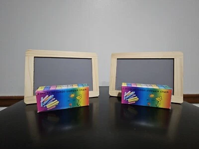 Nuevo (2) Mini Pizarras Decorativas y (2) Cajas de Tiza Foto 1 de 2