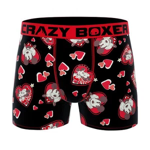 Crazy Boxer Disney Mickey Mouse Valentines Day Men's Boxer Briefs Black - Picture 1 of 20