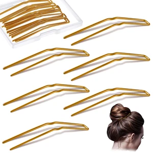 24 Pcs U Shaped Hair Pins, Hair Styling Pins for Updo with Storage Box, Metal... - Picture 1 of 12