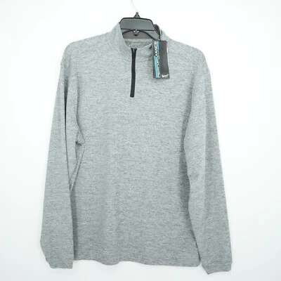 Pullover de rendimiento Roundtree & Yorke para hombre 1/4 cremallera S gris jaspeado elástico nuevo con etiquetas Foto 1 de 4