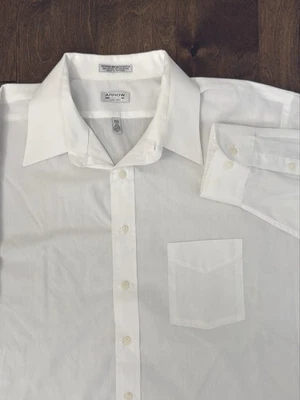 Arrow Men Dress Shirt Button Up Dover Broadcloth White Size 18.5/2XL Long Sleeve - Image 1 of 4