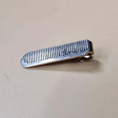 Vintage Swank Silver Tone Tie Clip Bar Ridged Classic Mens Formal Jewelry 2 Inch - Image 1 of 4