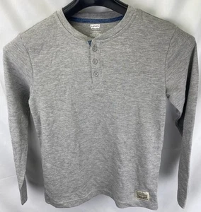 Levi's Boys Large Gray Thermal Henley Long Sleeve Tee - Picture 1 of 7