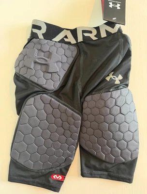 NUEVO Under Armour 5-Pad Gameday Fútbol Faja Negro Acolchado Pantalones Cortos Juveniles Pequeños Foto 1 de 4