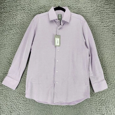 Camisa Stacy Adams Para Hombre Grande 16-16.5 32/33 Púrpura Claro Abotonada *NUEVA CON ETIQUETAS* Foto 1 de 4