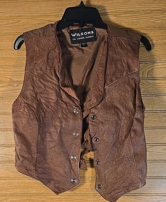 Chaleco Wilsons Leather Maxima para mujer sin mangas con cremallera marrón chocolate talla L Foto 1 de 4