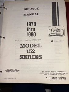 1979 Cessna Model 152 Information Manual Aircraft Company Airplane 19 Sections - Picture 1 of 20