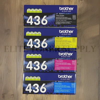 Brother Tn-436 Toner Set Original Black, Cyan, Magenta, Yellow High Yield NEW!