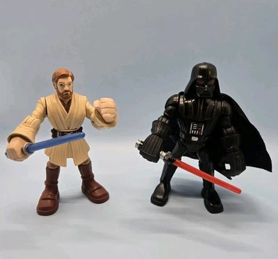 OBI-WAN KENOBI Y DARTH VADER • Star Wars Playskool Heroes Jedi Force Figuras 5" Foto 1 de 4