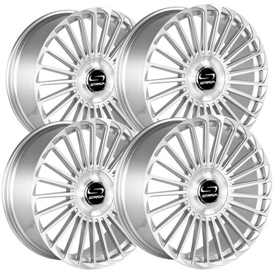 (Set of 4) Strada SF68 Martello 20x8.5 5x112/5x115 +30mm Brushed Wheels Rims Foto 1 de 4