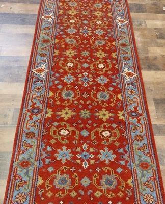2'5"x10' Nuevo Super Mahal Anudado a Mano Lana Oriental Alfombra Corredor Foto 1 de 4