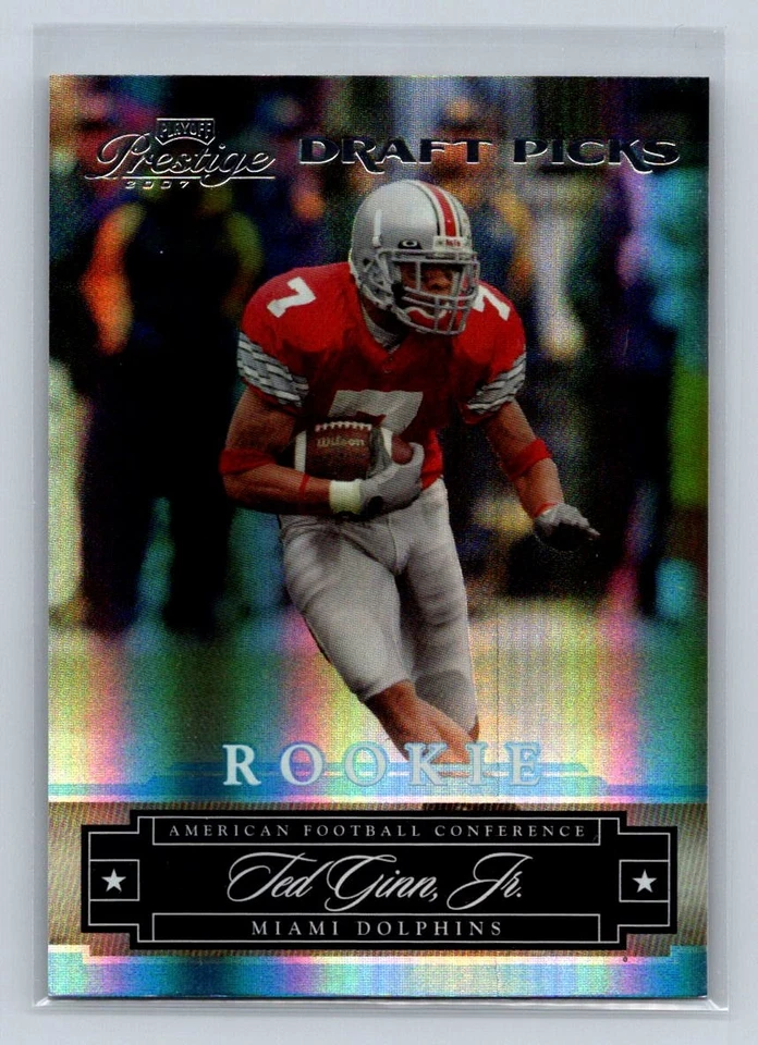 2007 Playoff Prestige #164 Ted Ginn Jr. Draft Picks Light Blue #/999 C28 - Image 1 of 2