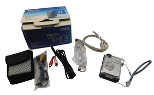 Vintage DXG 3.0 Megapixel Mini Video Camera Camcorder Set w/ Box Silver WORKS - Picture 1 of 8