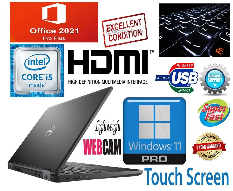 Notebook Dell Latitude PC 14 Core i5 16GB RAM Windows 11 Pro TELA SENSÍVEL AO TOQUE! - Imagem 1 de 4