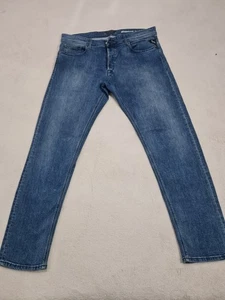 Pantalones de mezclilla Replay M1018 TIMMIE elásticos regulares ajustados azules para hombre W34 L30 - Imagen 1 de 12
