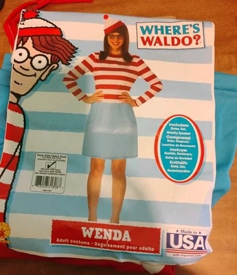  Where's Waldo? Wenda Adult Halloween Costume Plus Size 16-22 - Image 1 of 4