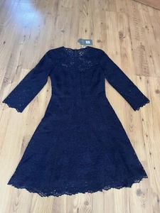 BNWT Oasis navy blue lace dress size 8 women's - Picture 1 of 5