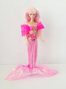 Vintage Fontana Sirena Barbie Bambola Capelli Rosa Top E Coda Mattel 1993 - Foto 1 di 8