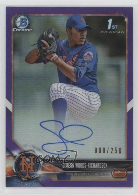 2018 Bowman Draft Chrome Pick Purple Refractor /250 Simeon Woods Richardson Auto