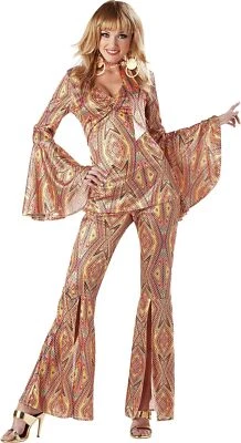 Discolicious 70's Disco Fever Dancer Retro Fancy Dress Halloween Adult Costume - Image 1 of 2
