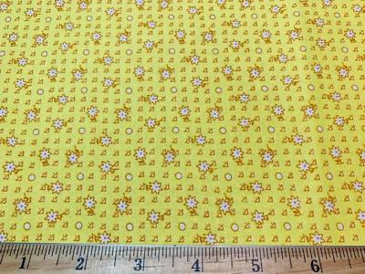 1930s Repro Yellow Daisies Floral NANA MAE 6 Cotton Fabric H Glass FQ - Image 1 of 4