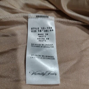Vanity Fair Slip Chemise Stretch Talla 18 Beige Brillante Damasco Nylon Spandex  - Imagen 1 de 12
