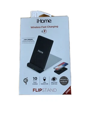 Soporte de carga plegable inalámbrico iHome® Q8 de 10 vatios en negro Foto 1 de 2