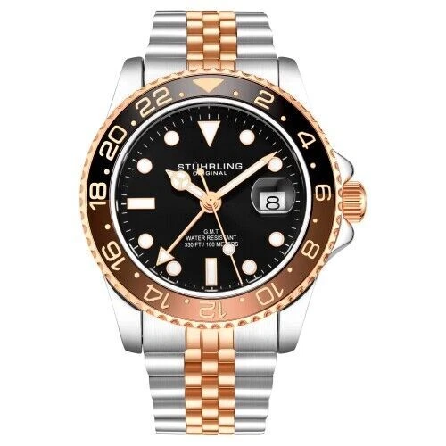 Stührling Aquadiver Men's Black Watch - 3968.4